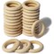 Wooden Rings for Crafts and Macrame, Wood Rings (1.4 in, 39mm, 24 Pack)